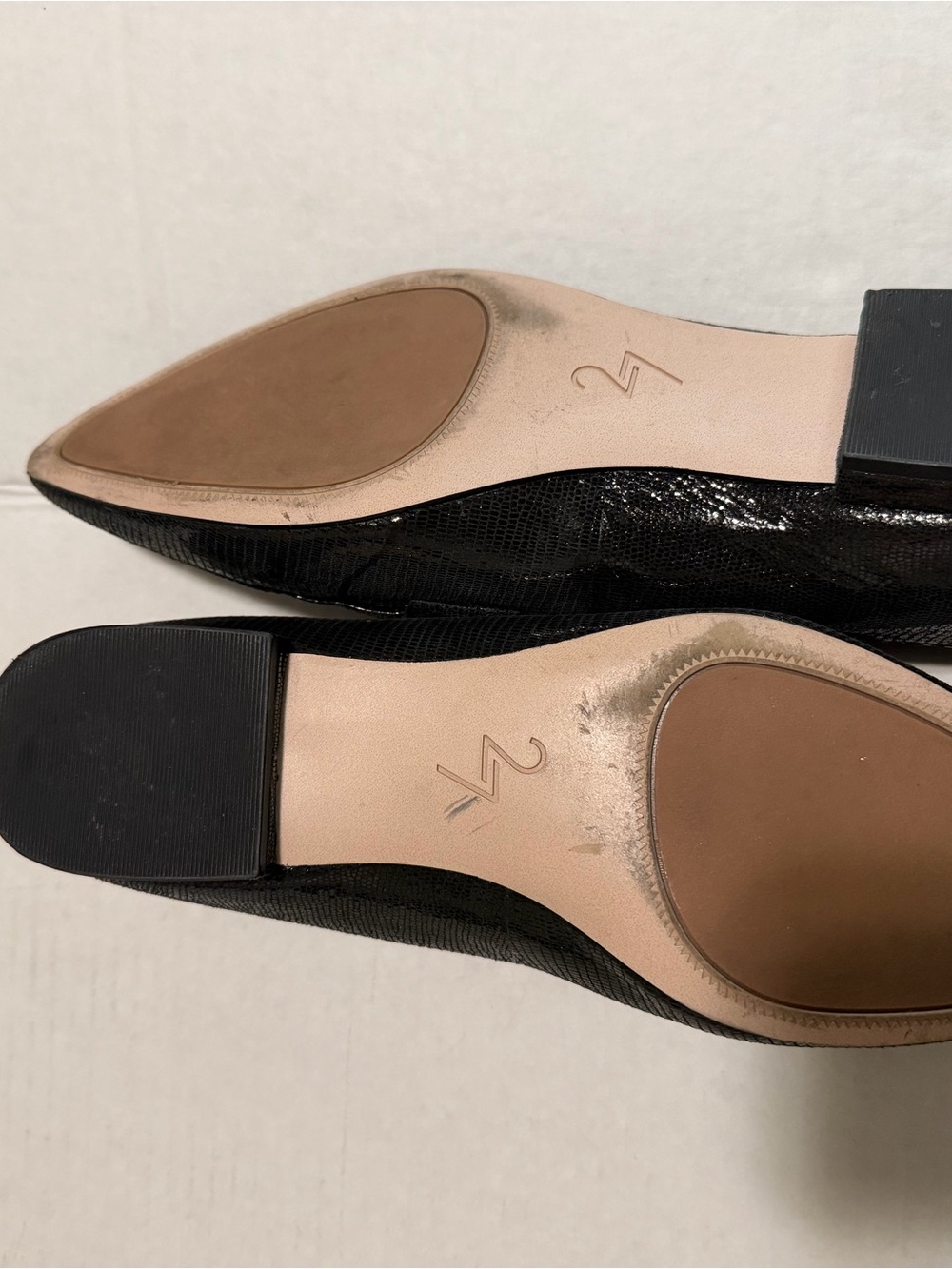 27 EDIT Black Pointed Leather Slip-On Loafers - Picture 3 of 6